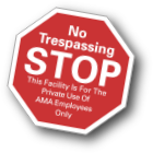custom no trespassing property window decal